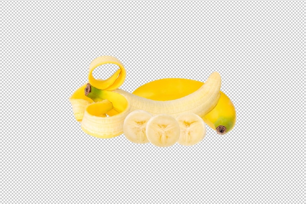 Bananas maduras peladas y cortadas en rodajas