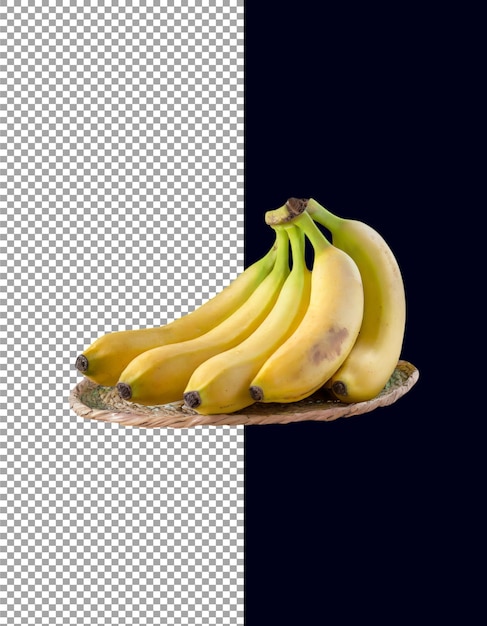 Banane gialle isolate su bianco per un'alimentazione sana su uno sfondo trasparente png psd