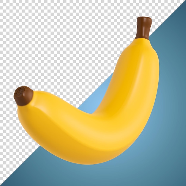 Banane isolé sur fond bleu rendu 3d