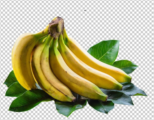 Banane sur une planche à couper isolée sur un fond transparent