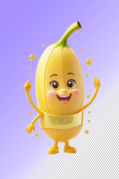 PSD une banane qui a un sourire sur elle