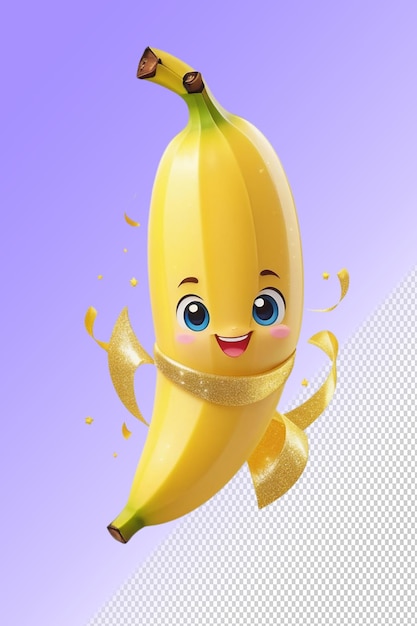 PSD une banane qui a un visage qui dit un visage sur elle