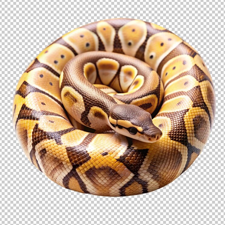 PSD bananenball-python auf durchsichtigem hintergrund