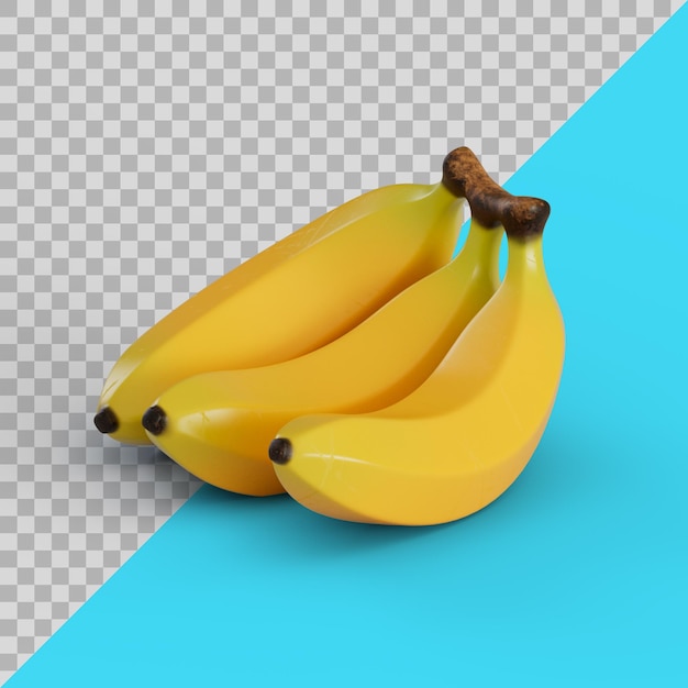 Bananes délicieuses stylisées en 3D