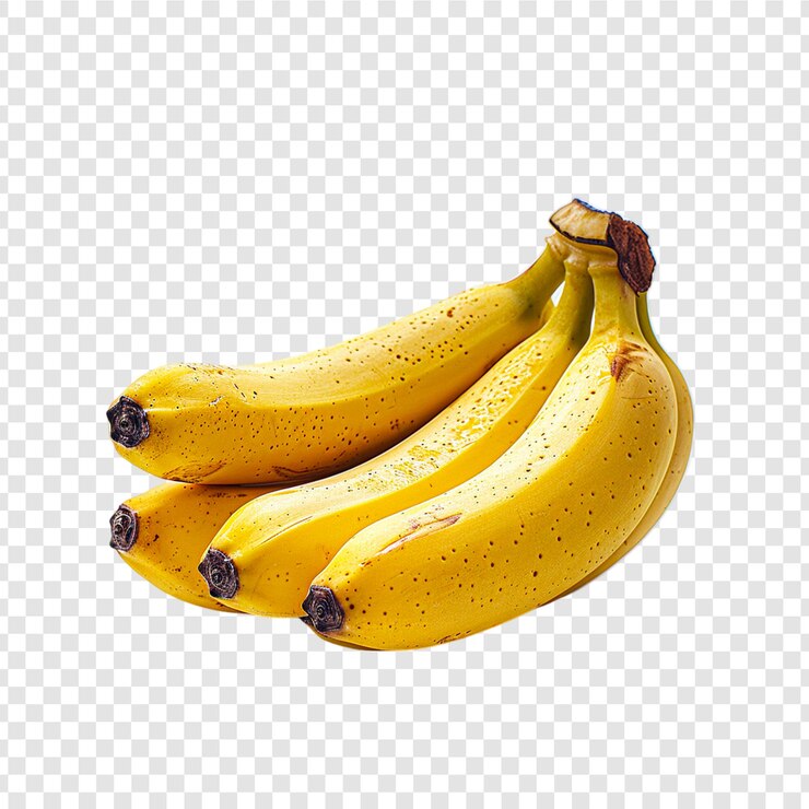 PSD banano aislado sobre un fondo transparente