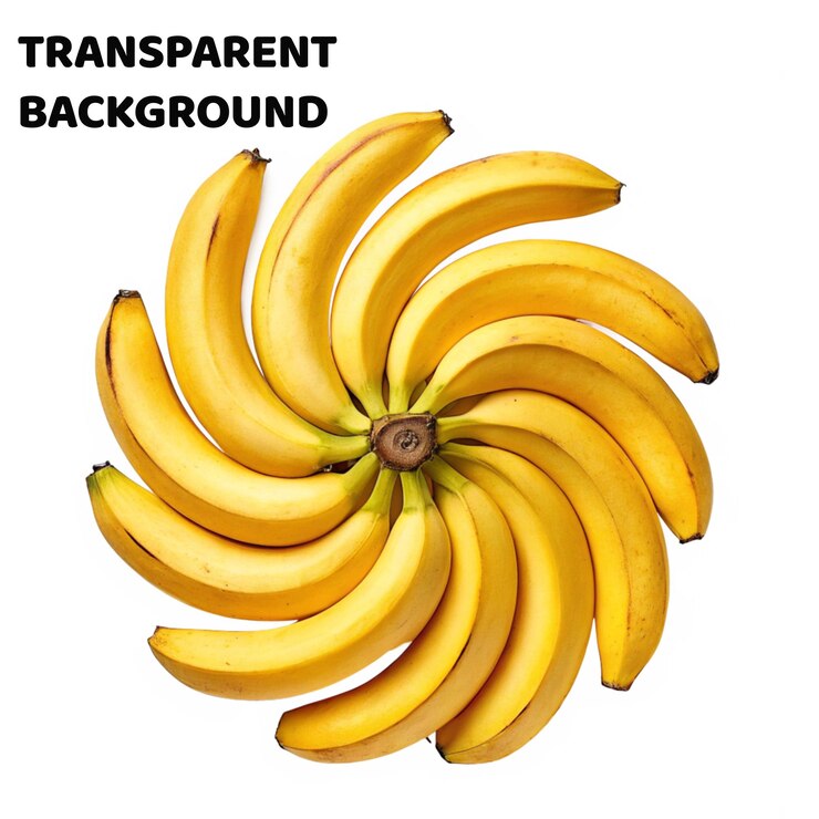 PSD banano aislado sobre un fondo transparente