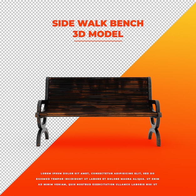 Banc De Marche Latéral Isolé Modèle 3d