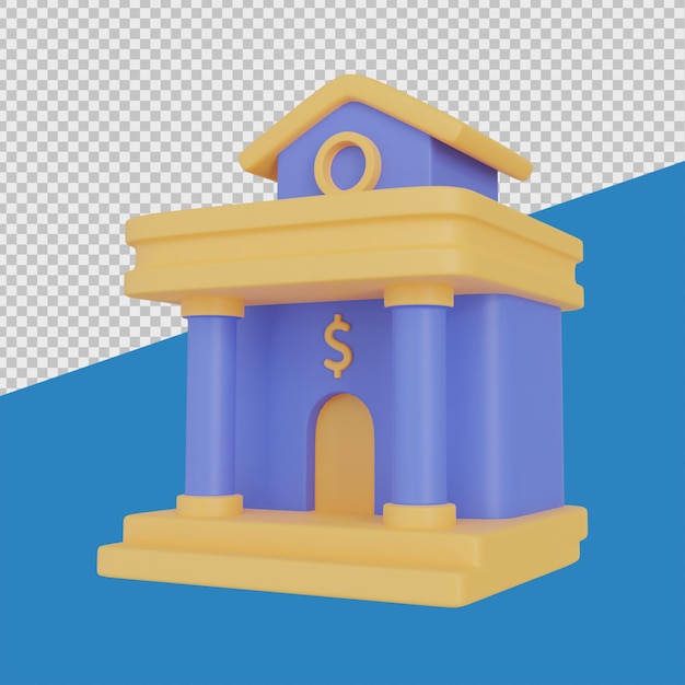 Banco 3d finanzas ilustraciones