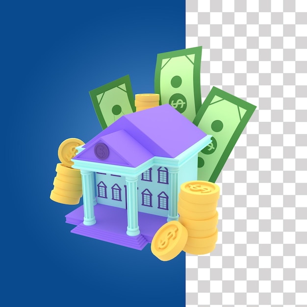 Banco 3d ilustración