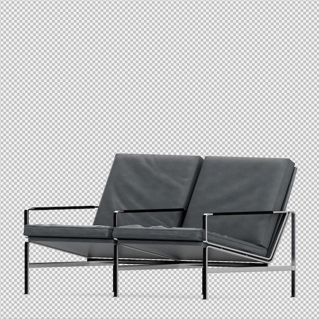 Banco 3D isométrico render