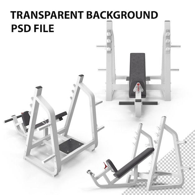 Banco de barras inclinado para gimnasio PNG
