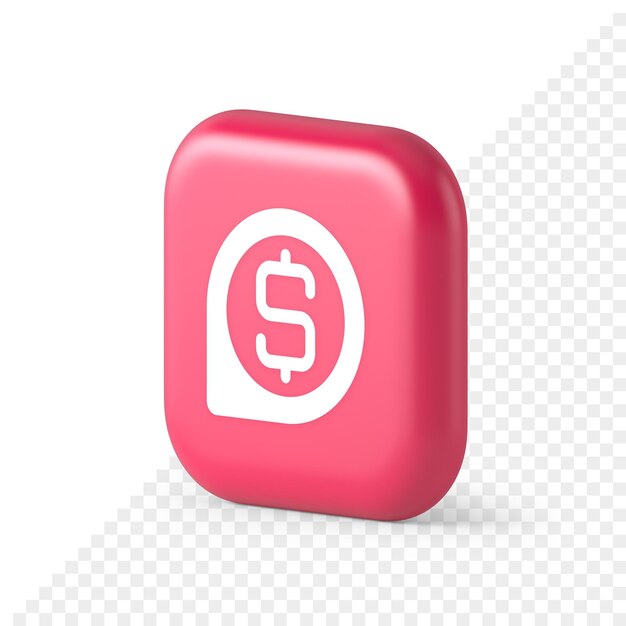Banco cambio de dinero mapa pin puntero botón efectivo ubicación dólar símbolo web aplicación diseño 3d icono isométrico