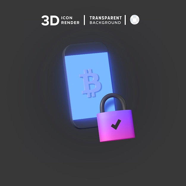 PSD banco de bitcoin 3d ilustração de renderização de ícone 3d colorido isolado