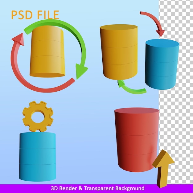 banco de dados de ilustração de renderização 3D