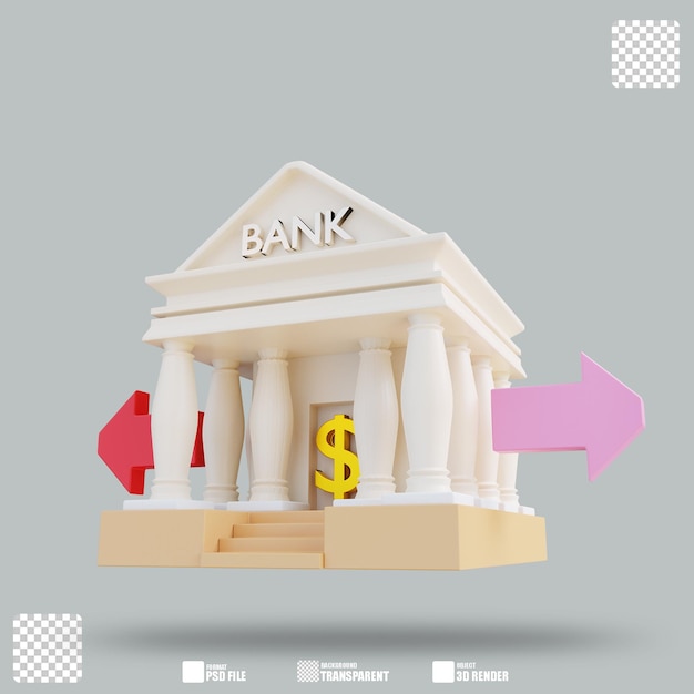 PSD banco de ilustração 3d 3