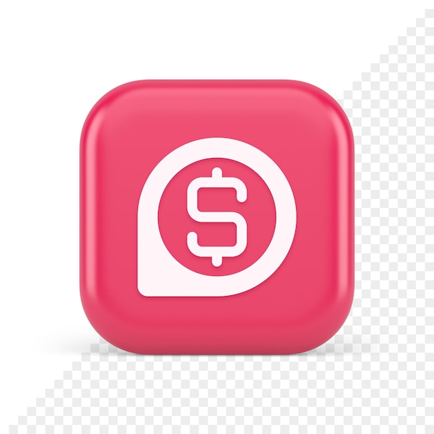 Banco dinero intercambio mapa pin puntero botón efectivo ubicación dólar símbolo web aplicación diseño 3d icono