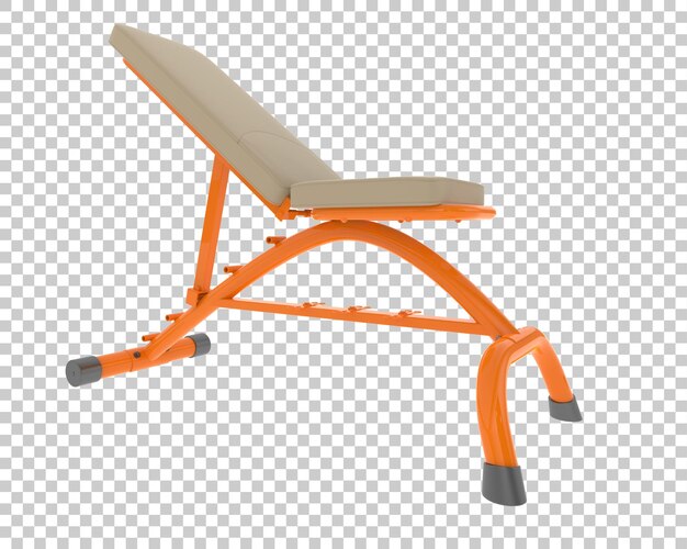 Banco de ejercicios sobre fondo transparente Ilustración de renderizado 3d