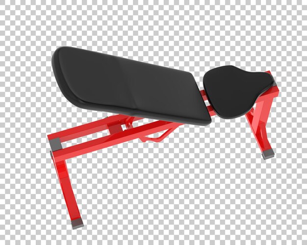 Banco de ejercicios sobre fondo transparente Ilustración de renderizado 3d