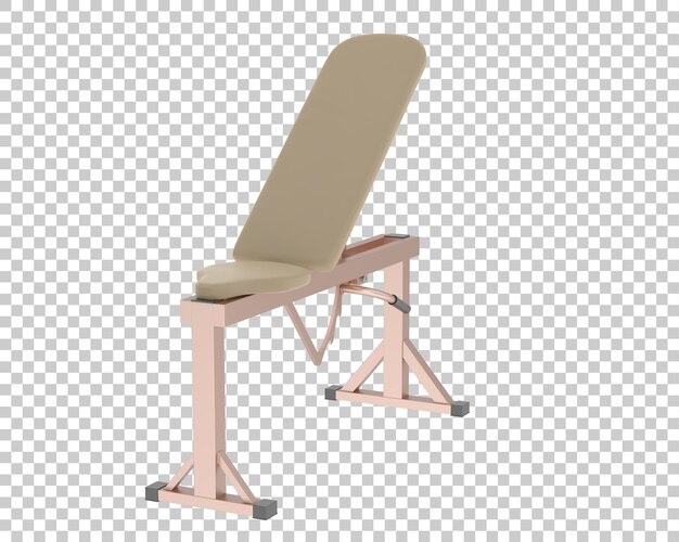 Banco de ejercicios sobre fondo transparente Ilustración de renderizado 3d