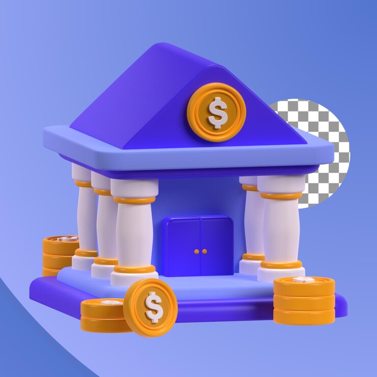 PSD banco en la ilustración 3d