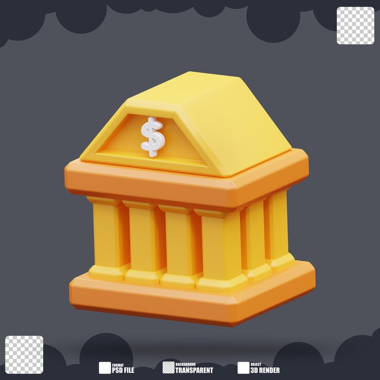 PSD banco de ilustraciones en 3d