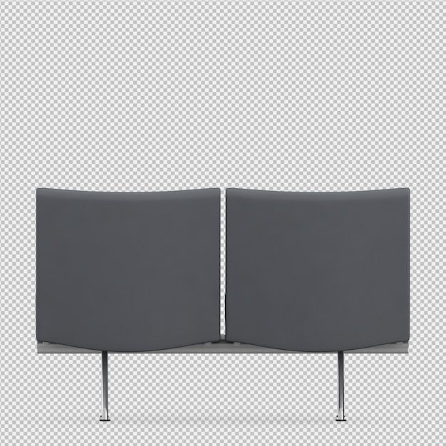 Banco isométrico 3D render