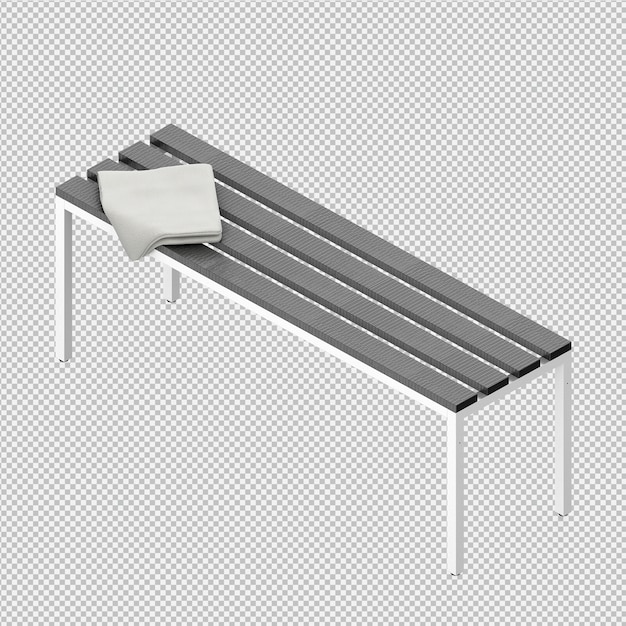 Banco isométrico 3D render