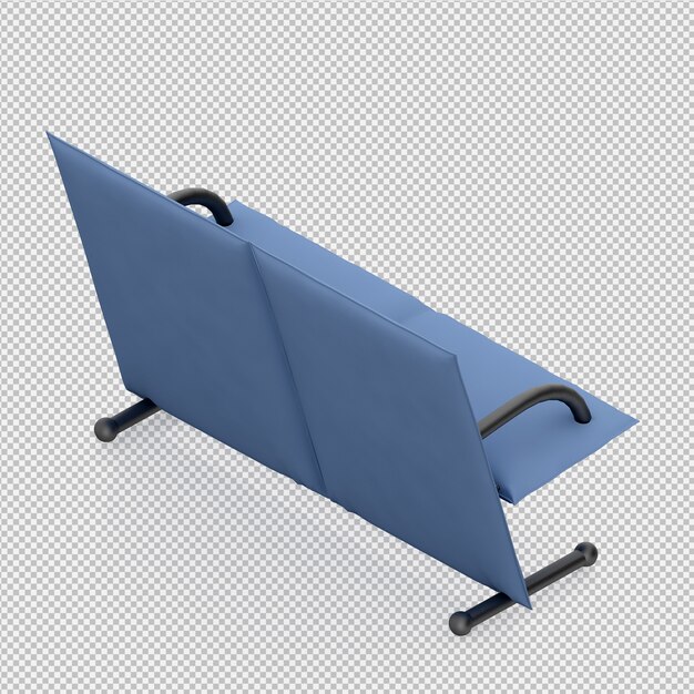 Banco isométrico 3D render