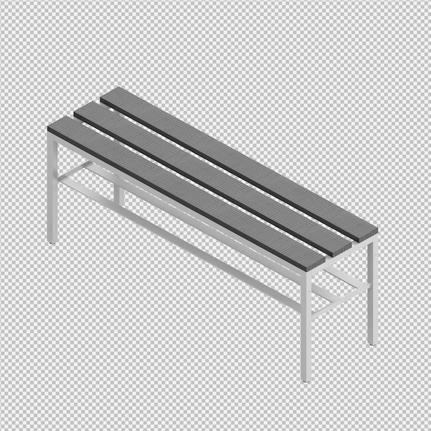 Banco isométrico 3D render
