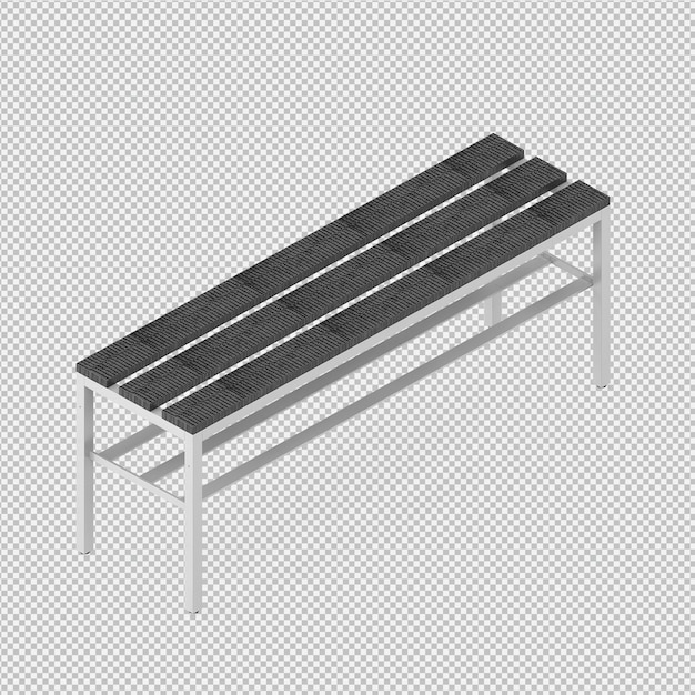 Banco isométrico 3D render