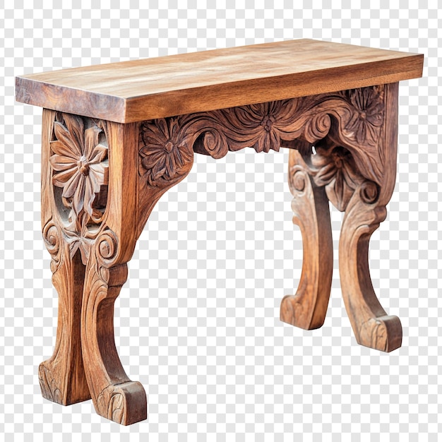 Un banco de madera intrincadamente tallado