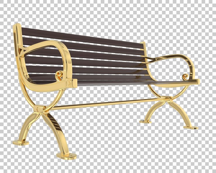PSD banco del parque en la ilustración de renderizado 3d de fondo transparente
