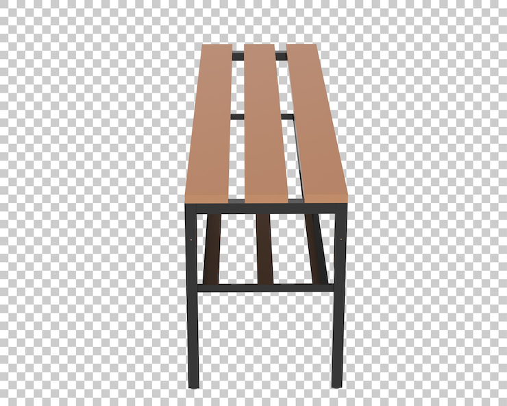 PSD el banco del vestuario en un fondo transparente ilustración de renderización 3d
