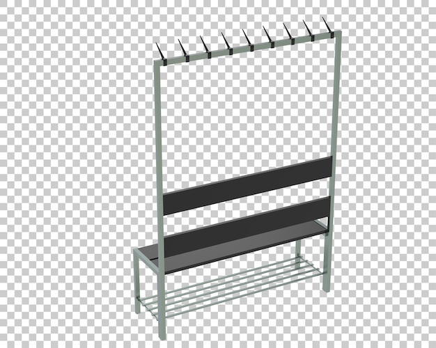 Banco de vestuario sobre fondo transparente Ilustración de renderizado 3d