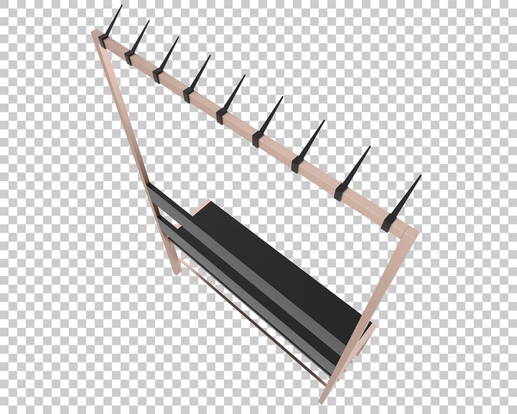 PSD banco de vestuario sobre fondo transparente ilustración de renderizado 3d