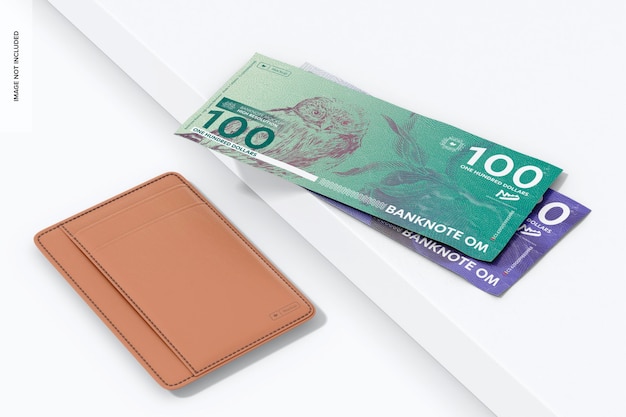 Banconote con Portafoglio Mockup