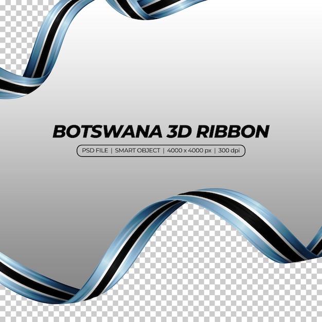 PSD band mit botswana-flaggenfarbe 3d