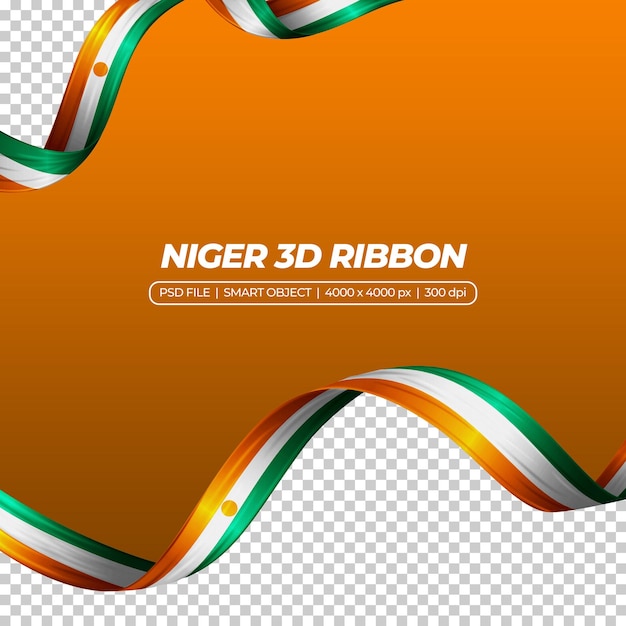 PSD band mit niger-flagge in 3d-farbe