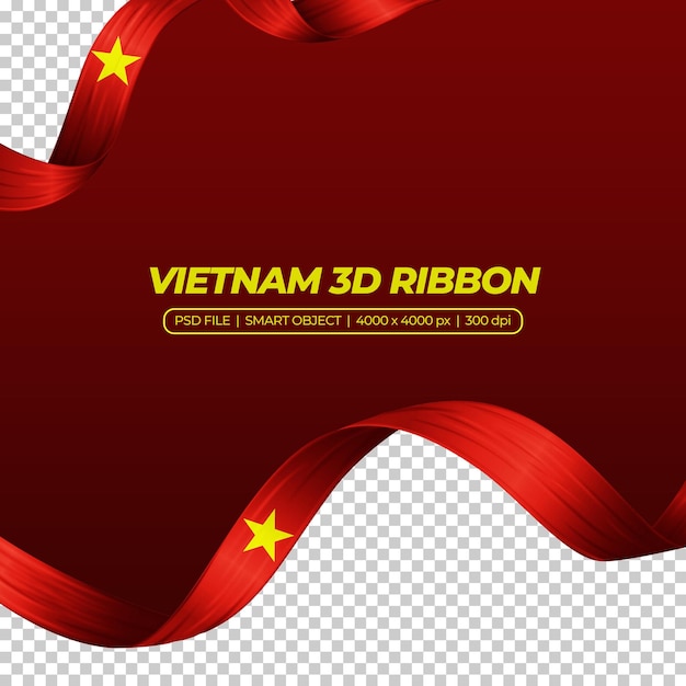 PSD band mit vietnam-flaggenfarbe 3d