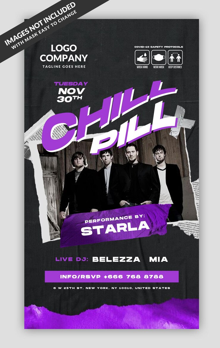 PSD banda y dj flyer party club