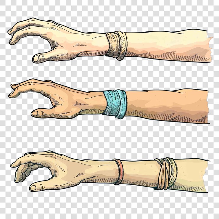PSD bandas de braço com fundo transparente clipart de aquarela