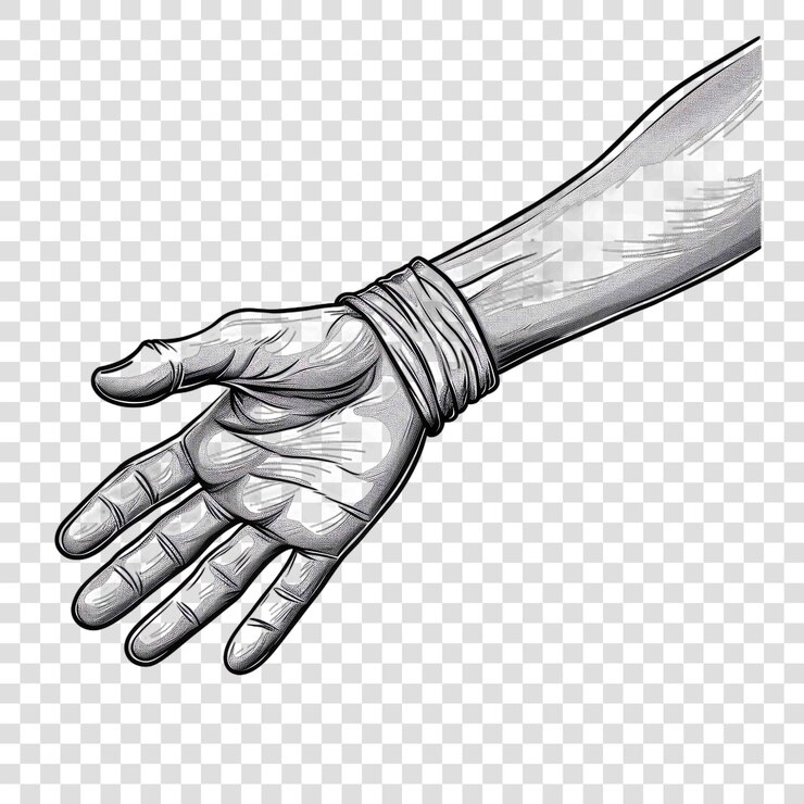 PSD bandas de braço com fundo transparente clipart de aquarela