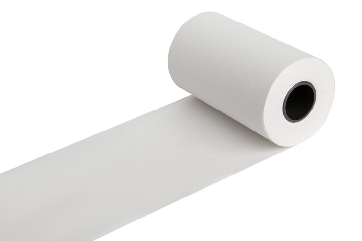 PSD bande de papier pour les caisses enregistreuses bande blanche pour les chèques sur un fond vide