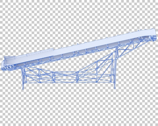 PSD bande transporteuse isolée sur fond transparent illustration de rendu 3d