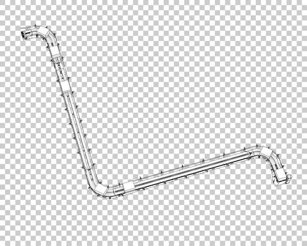 PSD bande transporteuse isolée sur fond transparent illustration de rendu 3d