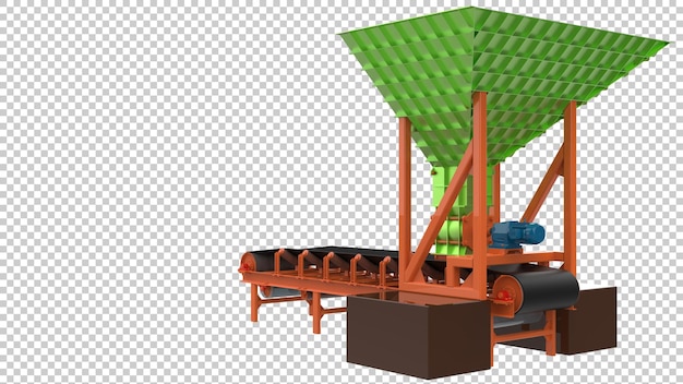 PSD bande transporteuse vide sur fond transparent illustration de rendu 3d