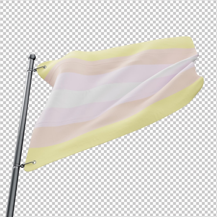 PSD bandeira 3d do orgulho pangender com fundo transparente