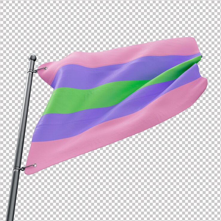 PSD bandeira 3d do orgulho trigender com fundo transparente