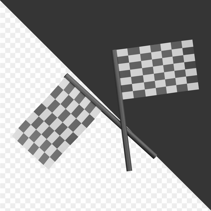 PSD bandeira a quadros no chão com bandeira a cuadros