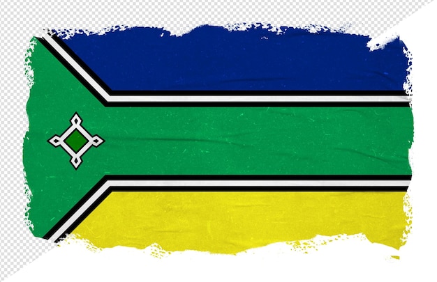 Bandeira abstrata do estado brasileiro do Amapá com efeito de pincelada de tinta.